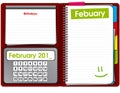 Open notepad, organizer, notebook, diary