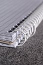 Open notepad with spring-bound binding closeup Royalty Free Stock Photo