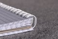 Open notepad with spring-bound binding. Shallow depth of field Royalty Free Stock Photo