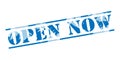 Open now blue stamp Royalty Free Stock Photo