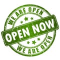 Open now stamp Royalty Free Stock Photo
