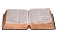 Open old bible version 5. Royalty Free Stock Photo