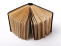 Open old book on white background Royalty Free Stock Photo