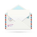 Open Old-fashioned Airmail Paper Envelope Royalty Free Stock Photo