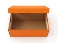 Open orange cardboard box Royalty Free Stock Photo