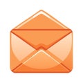 Open orange envelope communication concept icon Royalty Free Stock Photo
