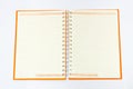 Open Orange notebook Royalty Free Stock Photo