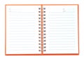 Open orange notebook Royalty Free Stock Photo