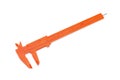 Orange plastic Vernier Caliper on white background Royalty Free Stock Photo