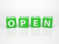 Open out of green Letter Dices Royalty Free Stock Photo