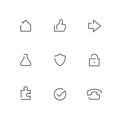 Open outline icon set 05