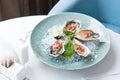 Open oyster stuffed Royalty Free Stock Photo