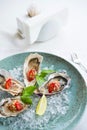 Open oyster stuffed Royalty Free Stock Photo