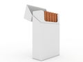 Open pack of cigarettes isolated on white Royalty Free Stock Photo