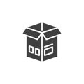 Open packaging box vector icon