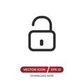 Open padlock icon in modern design style for web site and mobile app.