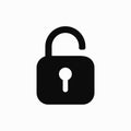 Open padlock. Icon lock design on isolated white background. Vector clipart. Unlock sign for website or app Royalty Free Stock Photo