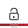 Open padlock icon in modern design style for web site and mobile app