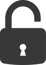 open padlock icon. unlocked lock on transparent background. Security symbol for your web site design, logo, app. safety protection