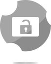 Open padlock icon web sign isolated on white
