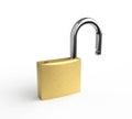 Open padlock isolated on white background Royalty Free Stock Photo