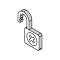 open padlock isometric icon vector illustration Royalty Free Stock Photo