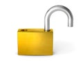 Open padlock. Unlock lock. isolated on white background with clipping path. 3d render Royalty Free Stock Photo