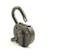 Open padlock on a white background