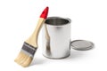 Open Paint Can and a Brush with a Clipping Path