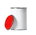Open paint can and cap Royalty Free Stock Photo
