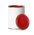 Open paint can and cap Royalty Free Stock Photo