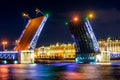 Open Palace bridge and Hermitage museum at night, Saint Petersburg, Russia Royalty Free Stock Photo