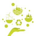 Open Palm Green Energy Concept Logo