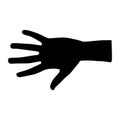 Helping hand.Open Palm Hand Flat Icon Isolated on White.Silhouette helping hand.vector illustration. Royalty Free Stock Photo