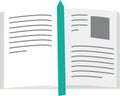 Open Paper Book with Bookmark
