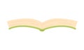 Open paper book, dictionary or notebook with green cover to study
