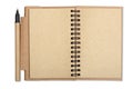 Open paper note book with pen isolated with clipping path. Royalty Free Stock Photo