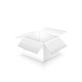 Open paper white box on white background, vector illustration Royalty Free Stock Photo