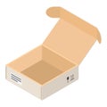 Open parcel box icon, isometric style Royalty Free Stock Photo