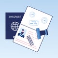Open passport with stamp -denied, visa denial or deportation