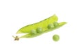 Open pea pod and single pea Royalty Free Stock Photo