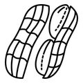 Open peanut shell icon, outline style
