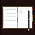 Open personal organizer Vector Royalty Free Stock Photo