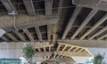 Open perspective shot of empty under highway road in Turkey