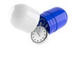 Open pill with stopwatch