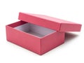 Open pink box isolated on white background Royalty Free Stock Photo