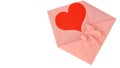 Open pink envelope made of origami paper Royalty Free Stock Photo