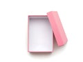 Open pink gift box on white background Royalty Free Stock Photo