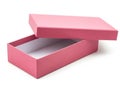 An open pink gift box with a white interior on a white background Royalty Free Stock Photo