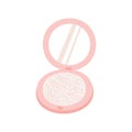 Open pink powder box with a mirror on a white background. Vector flat image Royalty Free Stock Photo